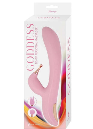 Goddess Tri-Tip Rechargeable Silicone Personal Vibrator - Pink