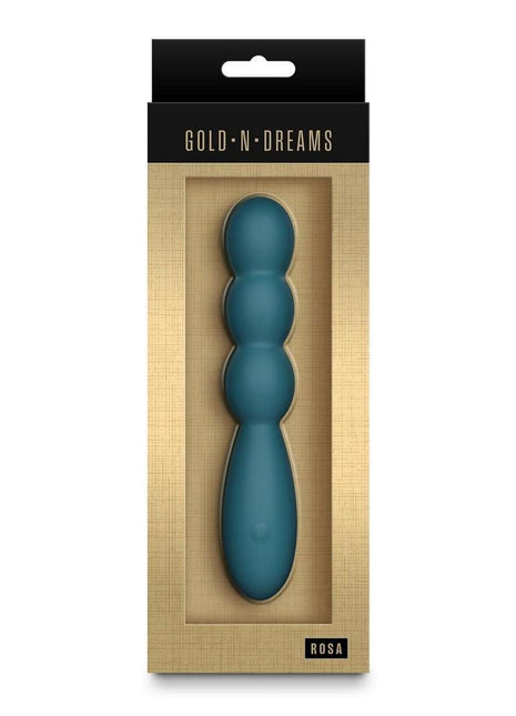 Gold-N-Dreams Rosa Rechargeable Silicone Vibrator - Teal