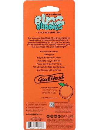 Goodhead Buzz Buddies Peaches 5in Vibe - Green/Orange