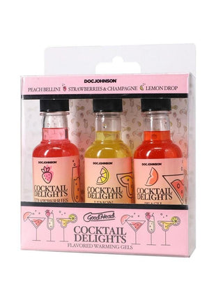 Goodhead Cocktail Delights (3 Pack) 2 Oz.- Peach Bellini, Strawberries and Champagne, Lemon Drop