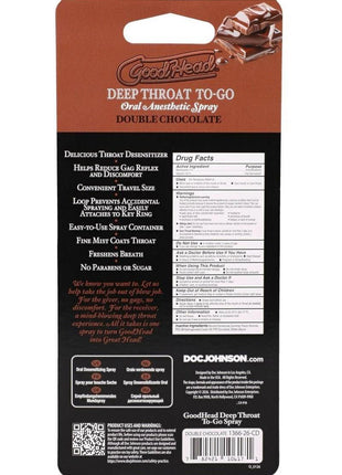 Goodhead Deep Throat To-Go Oral Anesthetic Spray .30oz - Double Chocolate