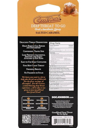 Goodhead Deep Throat To-Go Oral Anesthetic Spray .30oz - Salted Caramel