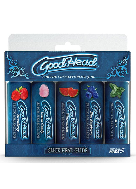 Goodhead Slick Head Glide Water Based Flavored Lubricants 5pc Set Assorted Flavors