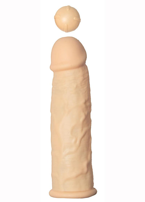 Great Extender 1st Silicone Vibrating Sleeve - Vanilla - 6.5in