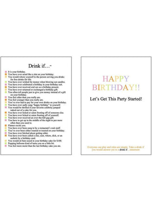 Greeting Card - Drink If... Card Game