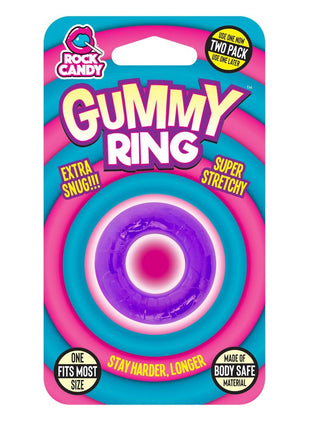 Gummy Cock Ring - Purple - One Size