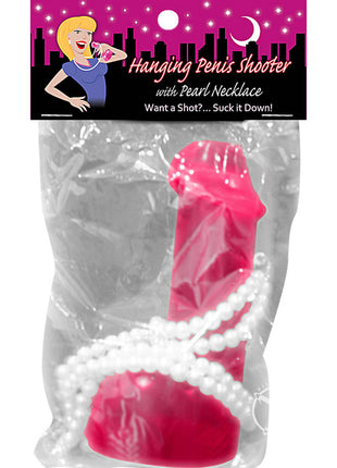 Hanging Penis Shooter with Pearl Necklace