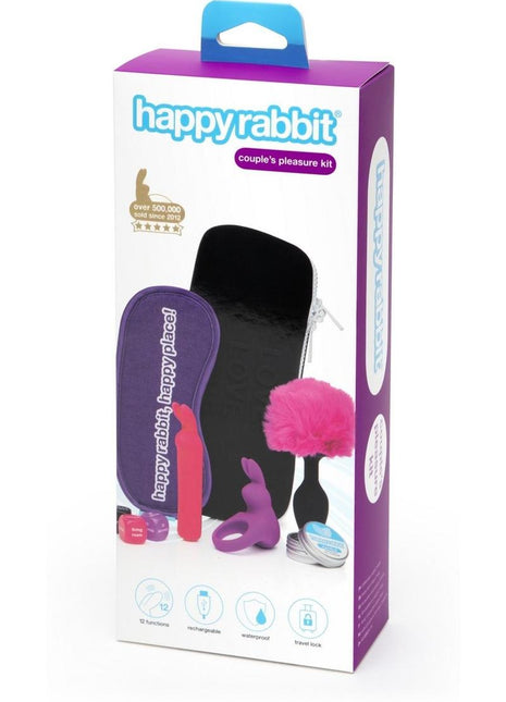 Happy Rabbit Couples Rechargeable Silicone Pleasure Kit - Pink/Purple - 7 Piece