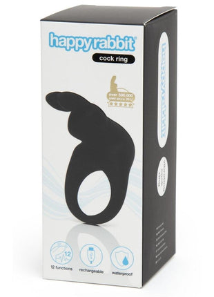 Happy Rabbit Rechargeable Silicone Cock Ring - Black