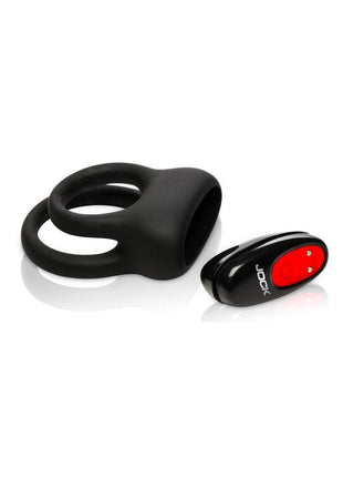 Hard-On Vibrating Rechargeable Silicone Double Cock Ring - Black
