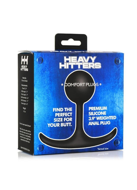 Heavy Hitters Comfort Plugs Premium Silicone Weighted Round - Black - Medium - 3.9in