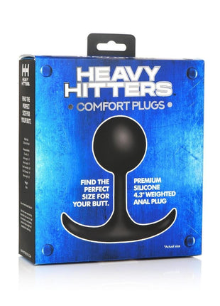 Heavy Hitters Comfort Plugs Premium Silicone Weighted Round - Black - Large - 4.4in