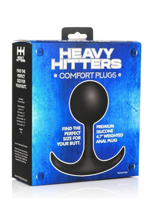 Heavy Hitters Comfort Plugs Premium Silicone Weighted Round - Black - XLarge - 4.7in