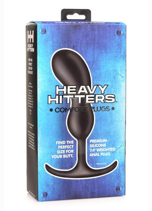 Heavy Hitters Comfort Plugs Silicone Anal Plug - Black - 7.4in