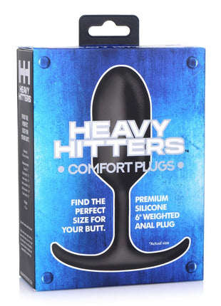 Heavy Hitters Premium Silicone Weighted Anal Plug - Black - Large