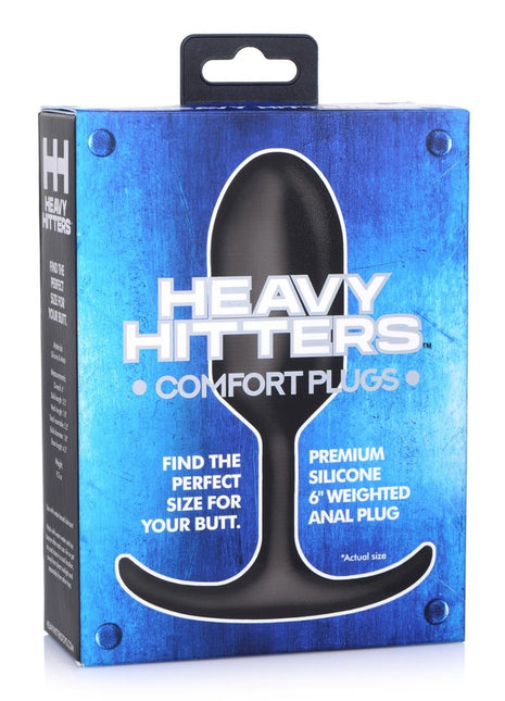 Heavy Hitters Premium Silicone Weighted Anal Plug - Black - Large