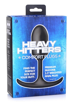 Heavy Hitters Premium Silicone Weighted Anal Plug - Black - Medium