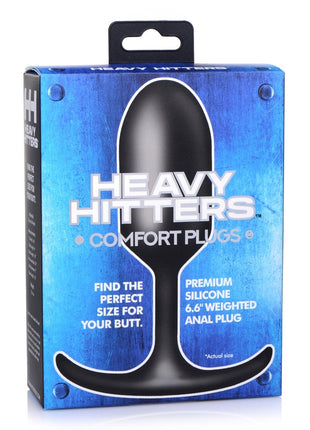 Heavy Hitters Premium Silicone Weighted Anal Plug - Black - XLarge