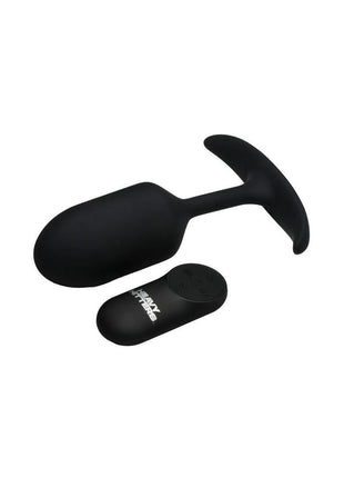 Heavy Hitters Vibrating Weighted Rechargeable Silicone Anal Plug - Black - Large