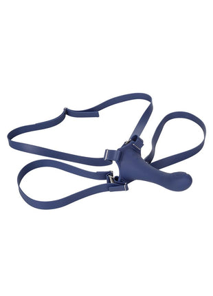 Her Royal Harness Me2 Thumper Strap-On with Silicone Rechargeable Dildo - Blue