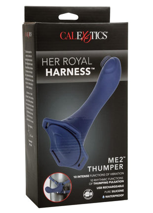 Her Royal Harness Me2 Thumper Strap-On with Silicone Rechargeable Dildo - Blue