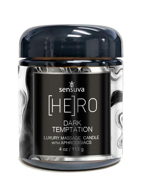Hero Dark Temptation Luxury Aphrodisiac Massage Candle 4oz.- Ocean and Forest
