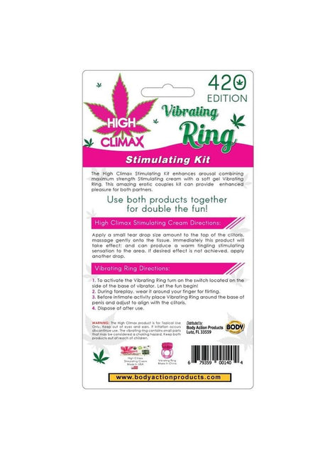 High Climax Cock Ring Stimulating Kit - Pink