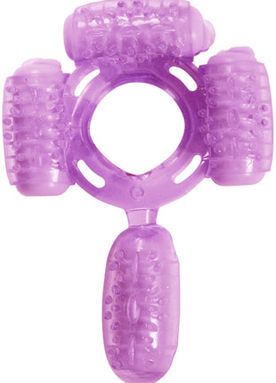 Humm Dinger Super Quad Vibrating Cock Ring - Purple