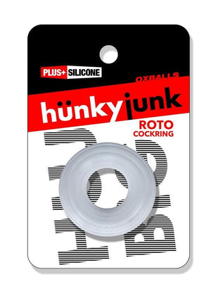 Hunkyjock Roto Grooved Gripper Ribbed Cockring - Clear Steam - Clear