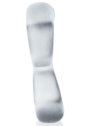 Hunkyjunk Boomerang Silicone Double-Ring Cockring and Nut-Tugger - Clear Steam