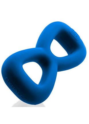 Hunkyjunk Boomerang Silicone Double-Ring Cockring and Nut-Tugger - Teal Fizz