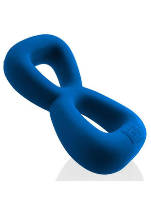 Hunkyjunk Boomerang Silicone Double-Ring Cockring and Nut-Tugger - Teal Fizz