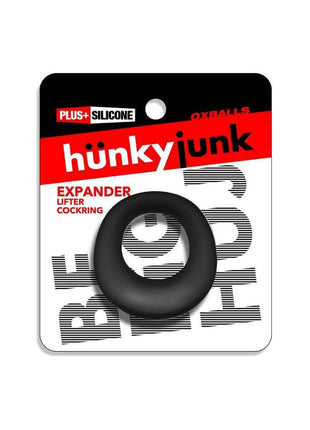Hunkyjunk Expander Slimmer Scoop Style Silicone Cockring - Black Fog - Black