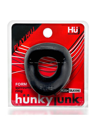 Hunkyjunk Form Surround Cock Ring - Black/Tar Ice