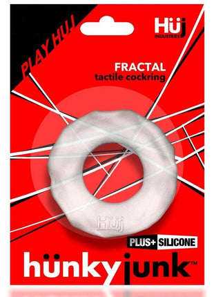 Hunkyjunk Fractal Tactile Cockring - Clear/Clear Ice