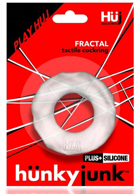 Hunkyjunk Fractal Tactile Cockring - Clear/Clear Ice