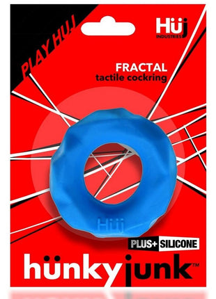 Hunkyjunk Fractal Tactile Cockring - Teal/Teal Ice