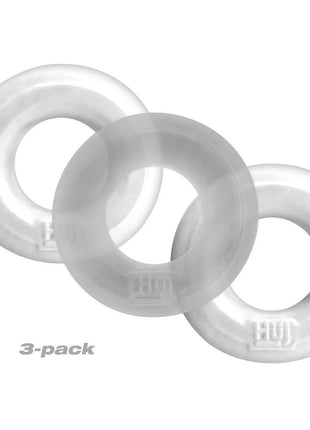 Hunkyjunk Huj3 Silicone C-Rings - Clear/White/White Ice - 3 Pack