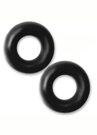 Hunkyjunk Stiffy Bulge Silicone Cock Rings - Black/Tar Ice - 2 Pack