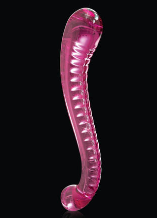 Icicles No 69 Textured G-Spot Glass Probe - Pink