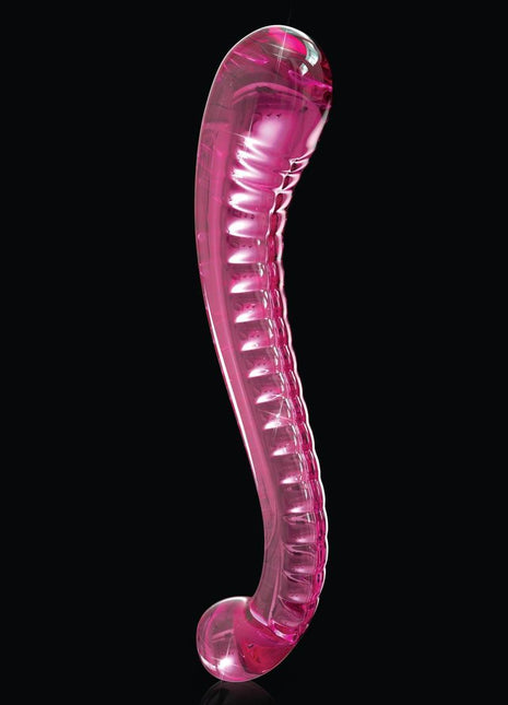 Icicles No 69 Textured G-Spot Glass Probe - Pink