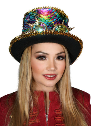 Spiked Top Hat With Goggles