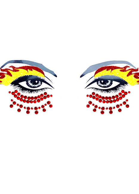 Ghost Rider Glitter Flame Face Jewels