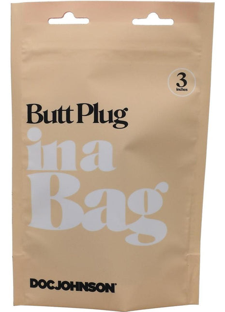 In A Bag Silicone Anal Plug - Black - 3in