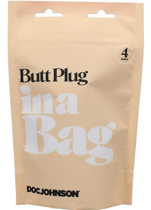 In A Bag Silicone Anal Plug - Black - 4in