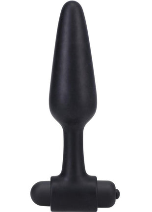 In A Bag Silicone Vibrating Butt Plug - Black - 5in
