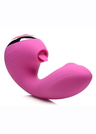 Inmi Shegasm Licking G-Throb Rechargeable Silicone Rabbit Vibrator - Pink