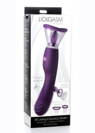 Inmi Shegasm Rechargeable Silicone Licking and Sucking Vibrator - Purple