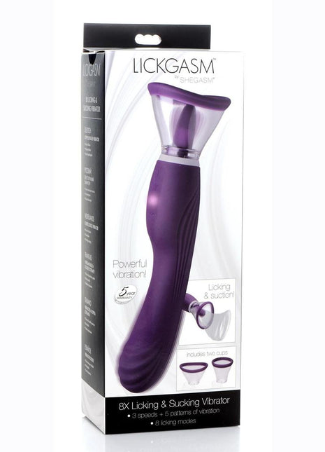 Inmi Shegasm Rechargeable Silicone Licking and Sucking Vibrator - Purple