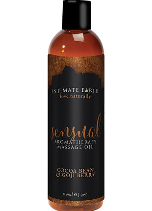 Intimate Earth Sensual Aromatherapy Massage Oil Cocoa Bean and Goji Berry - 4oz